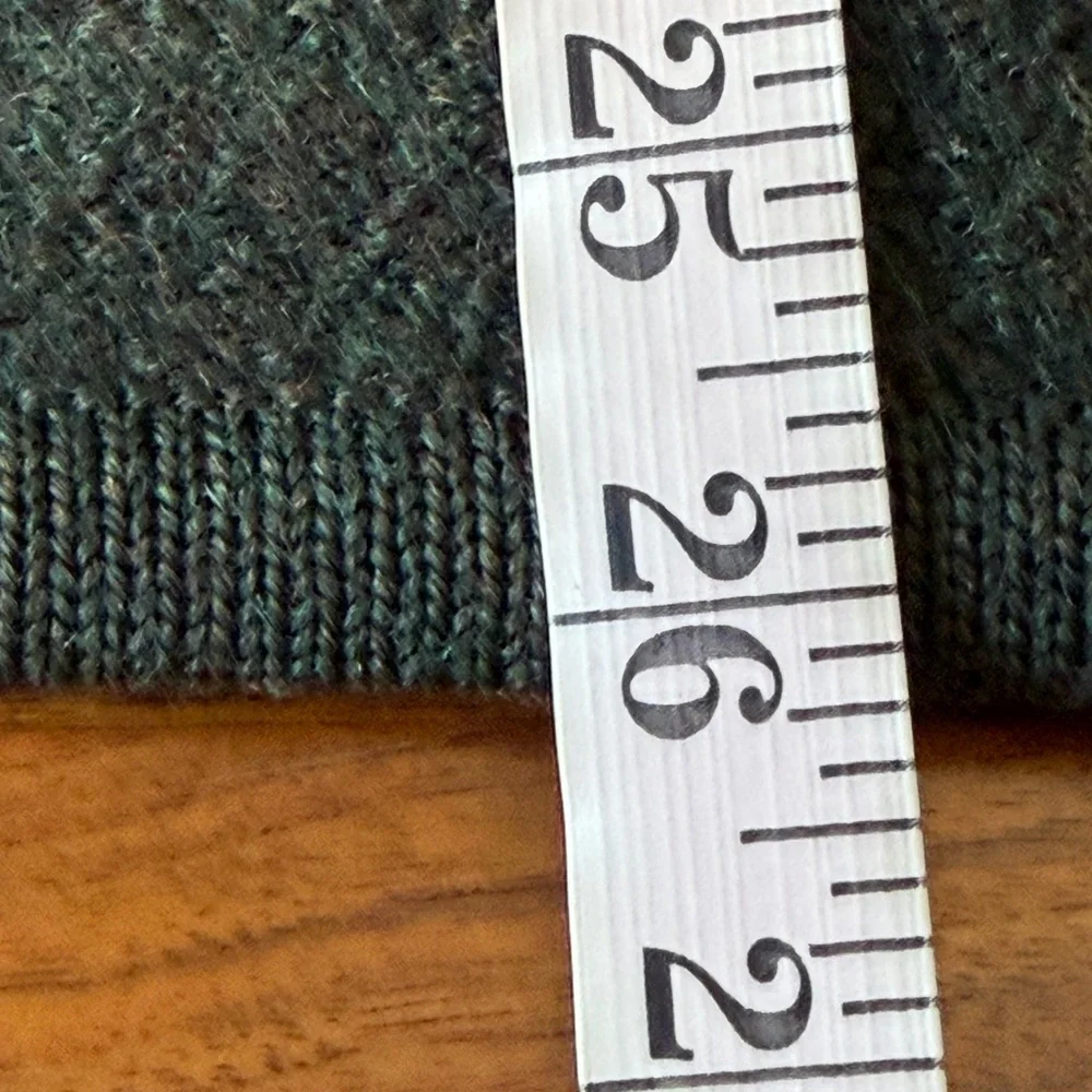 VTG Woolrich Womens Lg Wool Nordic Cardigan Sweater Deep Forest Green Snowflake - Picture 12 of 12